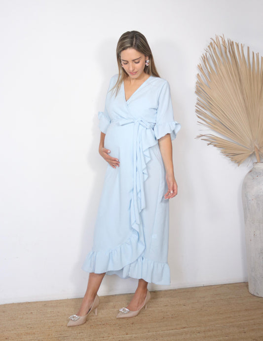 Vestido de maternidad, Ursula azul madrid claro -MTYS0001