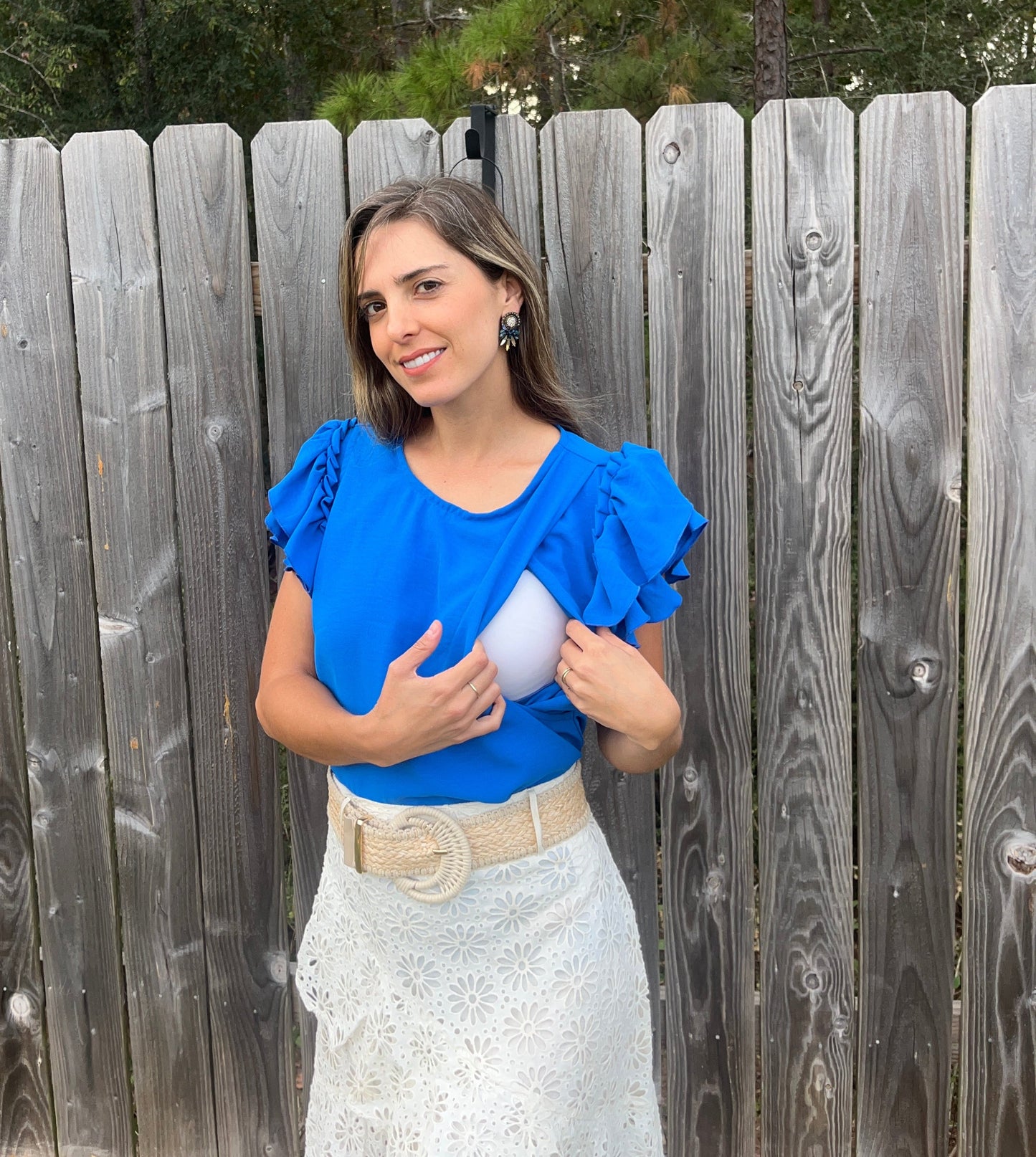Blusa de lactancia, Adri azul cey vivo
