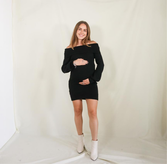 Vestido de maternidad corto negro CH
