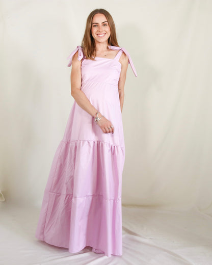 Vestido de maternidad Dalia rosa rayitas G