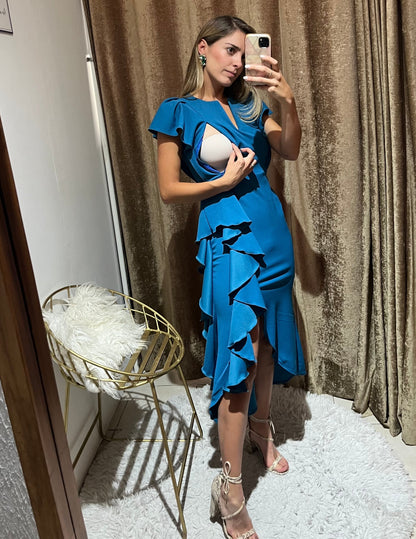 Vestido de lactancia, azul petróleo Jessica CH