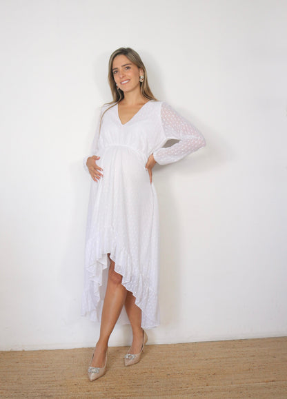 Vestido de Maternidad, Sofia/Carlota ivory bolitas M