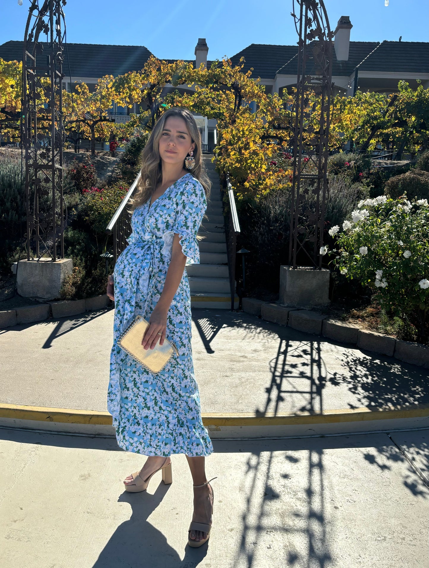 Vestido de maternidad, Úrsula florecitas azules CH