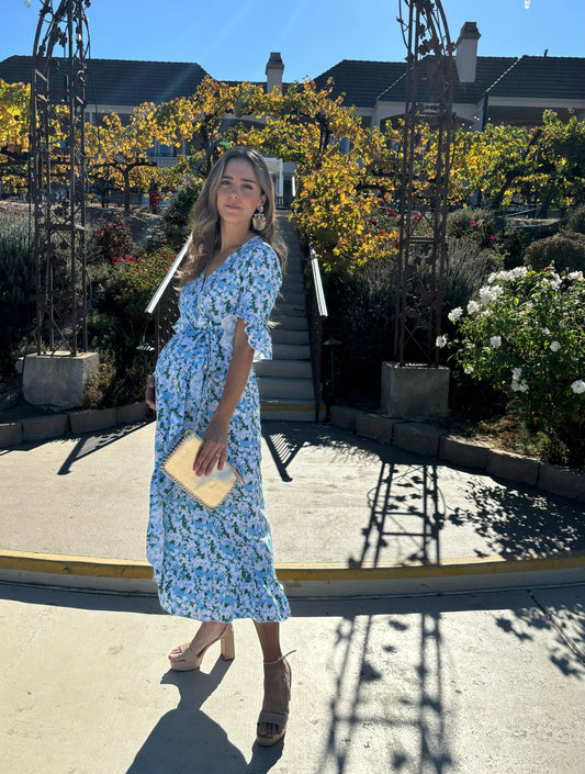 Vestido de maternidad, Úrsula florecitas azules CH
