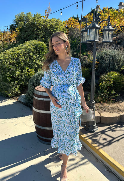Vestido de maternidad, Úrsula florecitas azules CH