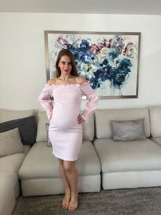 Vestido de maternidad, Marizza Rosa textura CH