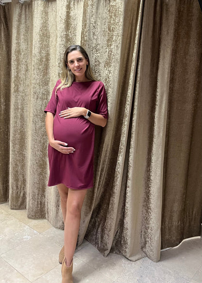 Vestido de maternidad y lactancia vino, Belinda