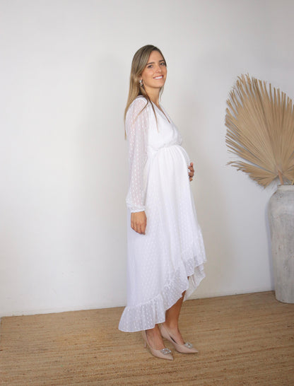 Vestido de Maternidad, Sofia/Carlota ivory bolitas M