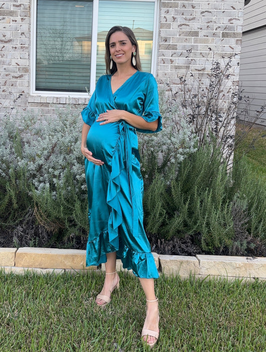 Vestido de maternidad, Ursula azul/verdoso CH