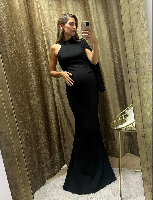 Vestido de maternidad Carola, negro CH y XG