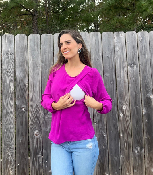 Blusa de lactancia Daniela, mulberry