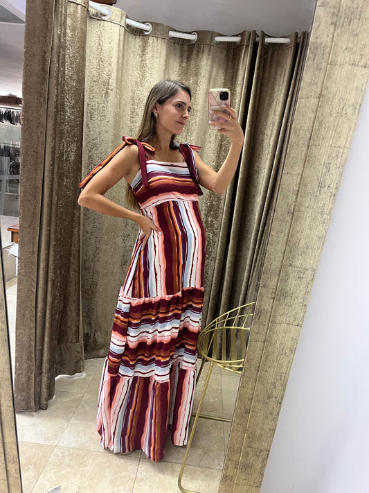 Vestido de maternidad Dalia rayas modernas