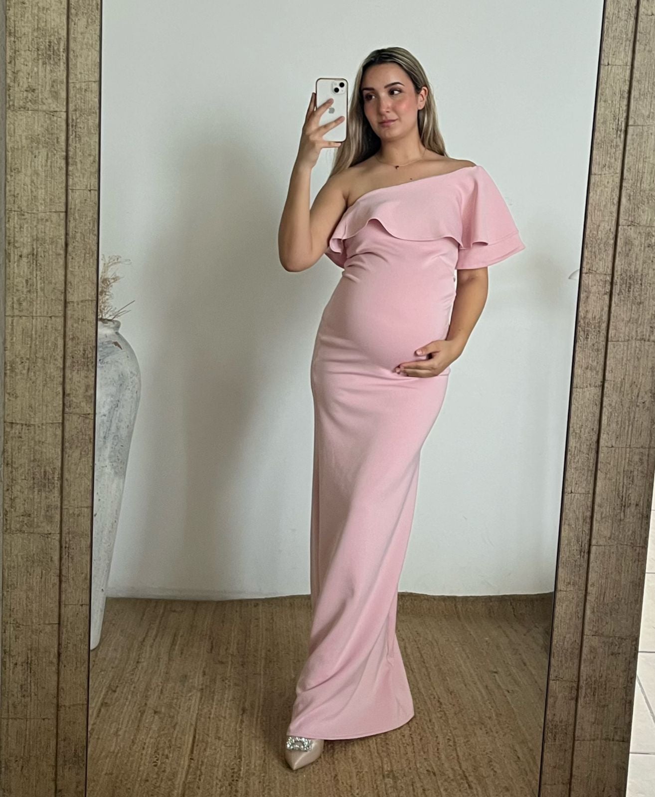 Vestido de maternidad Astrid, Rosado claro neopreno