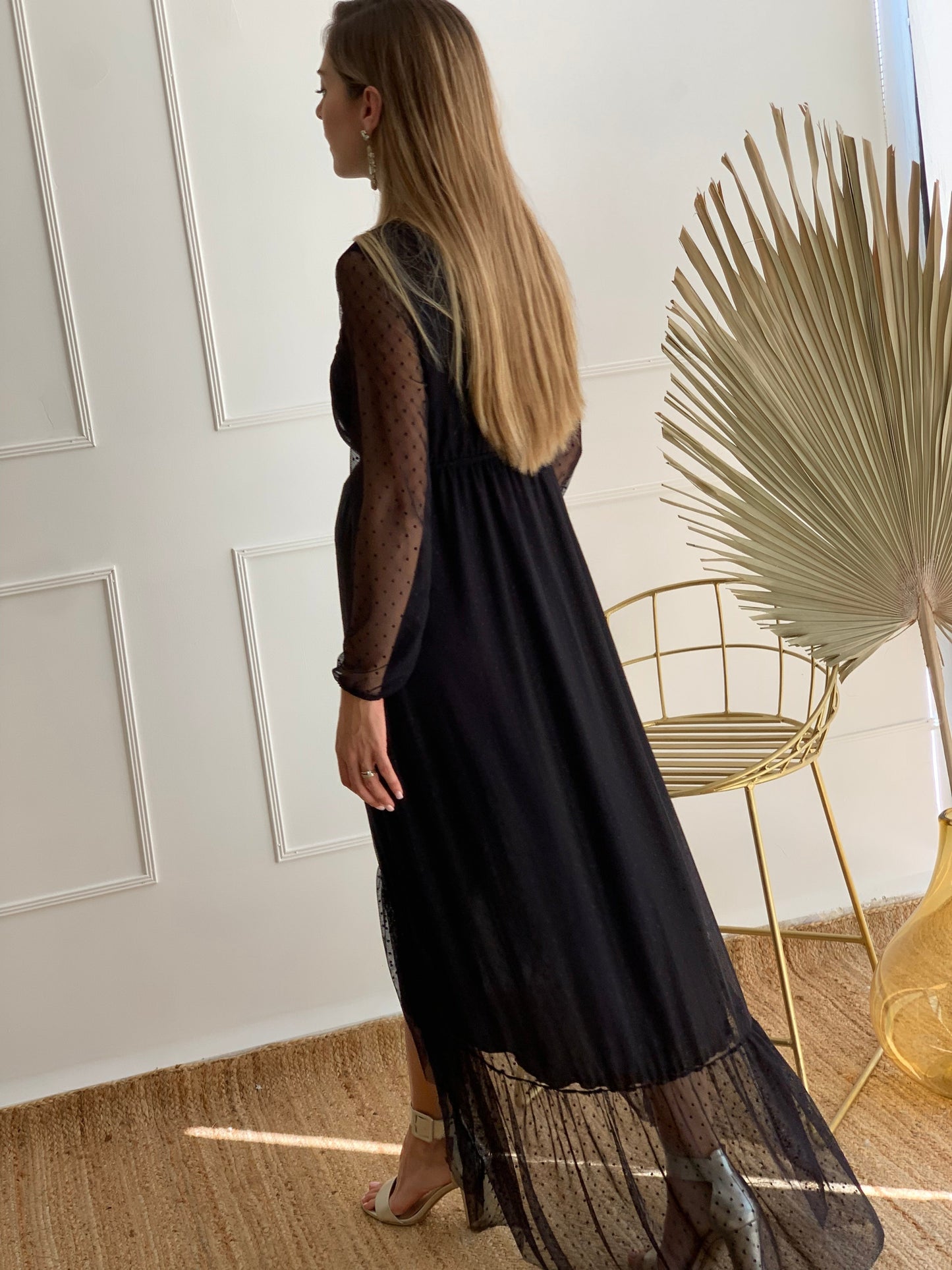 Vestido de Maternidad, Sofia/Carlota Negro puntos CH y G