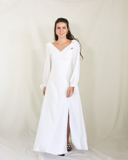 Vestido Nallely de lactancia blanco CH