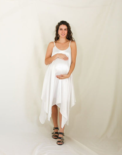 Vestido de maternidad Odethe, ivory brillosa