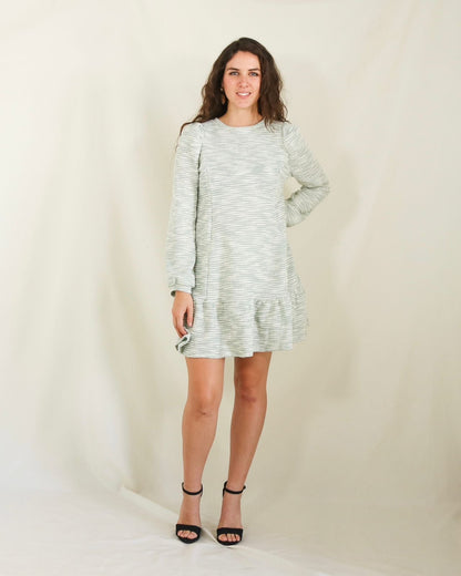 Vestido maternidad y lactancia, Lourdes verde rayas caliente