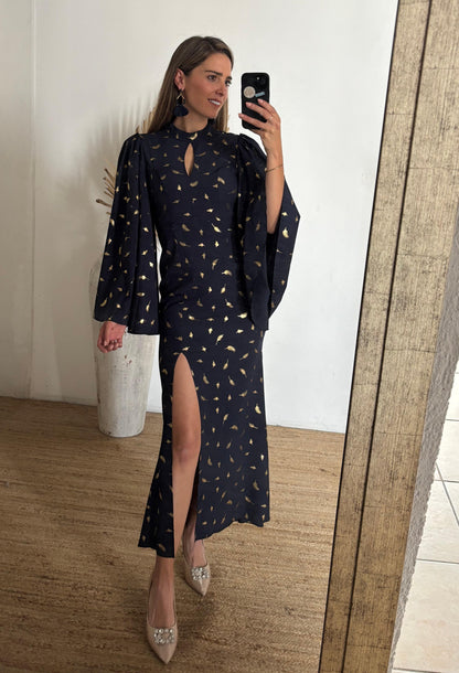 Vestido de lactancia, azul marino CH