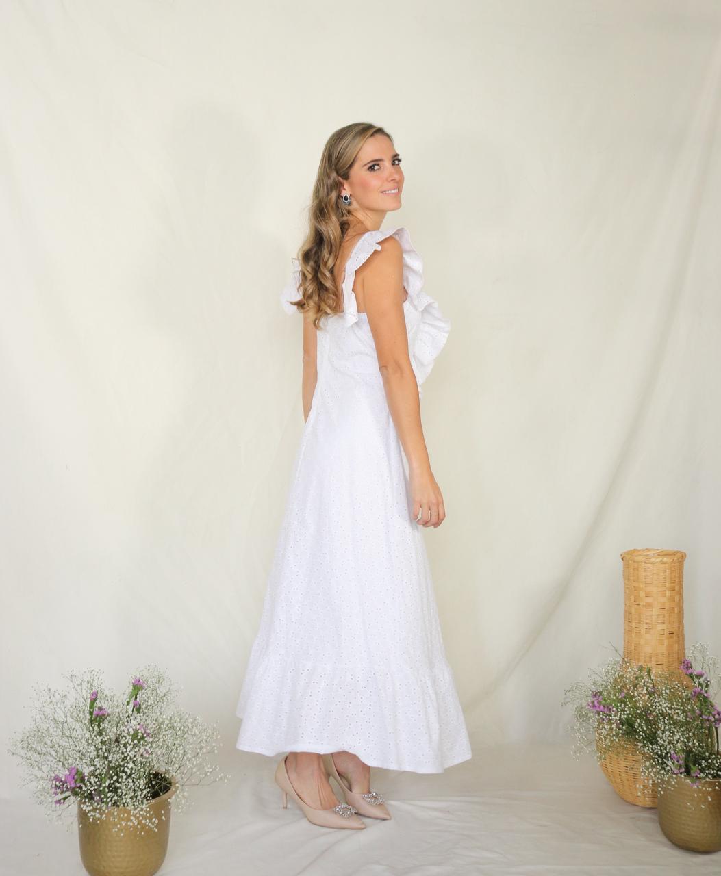Vestido Osiris de lactancia blanco encaje CH