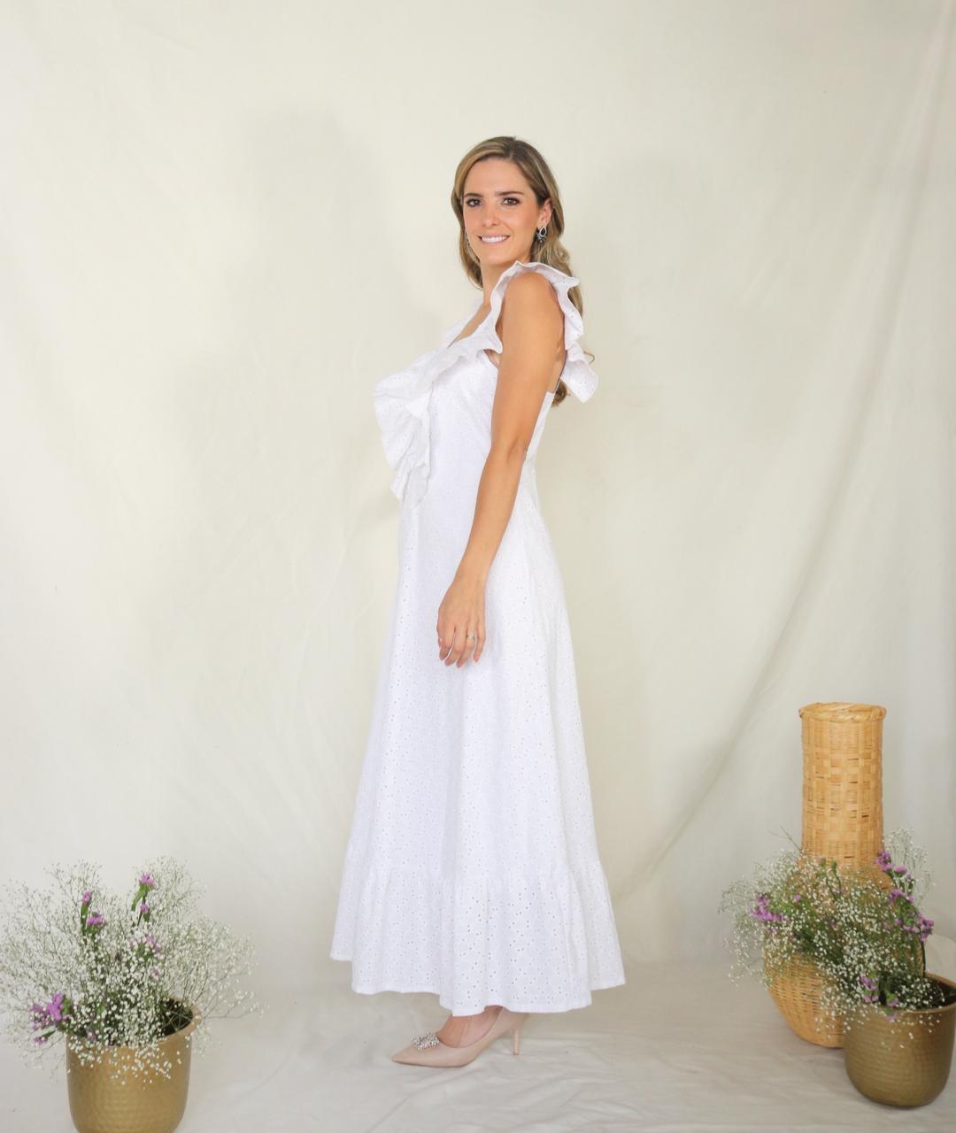 Vestido Osiris de maternidad y lactancia blanco encaje