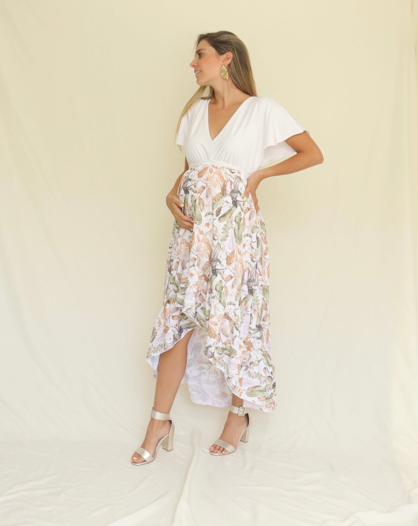 Vestido de Maternidad, Love Carlota blanco con otoño G