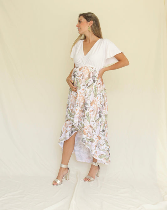 Vestido de Maternidad, Love Carlota blanco con otoño G
