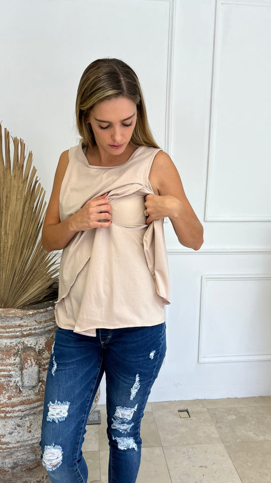 Blusa de lactancia y maternidad, Gisela camell algodón