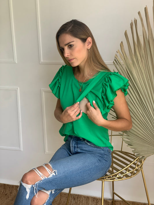 Blusa de lactancia, Adri verde vivo CH y XG