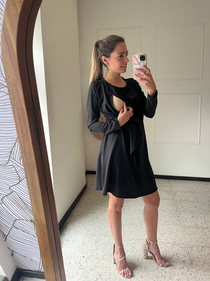 Vestido maternidad y lactancia Romina Negro