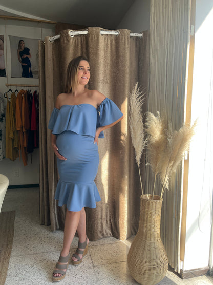 Vestido de maternidad, azul loredana