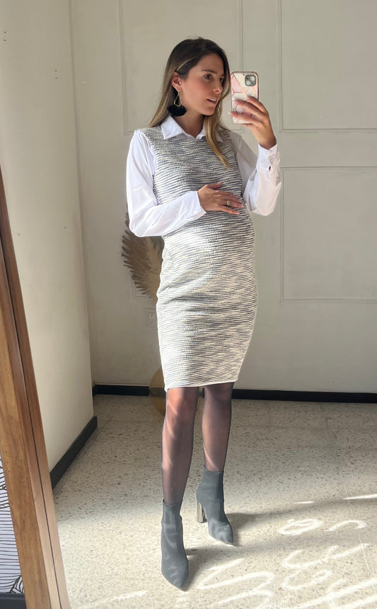 Vestido/sweater de maternidad, tweed outfit M