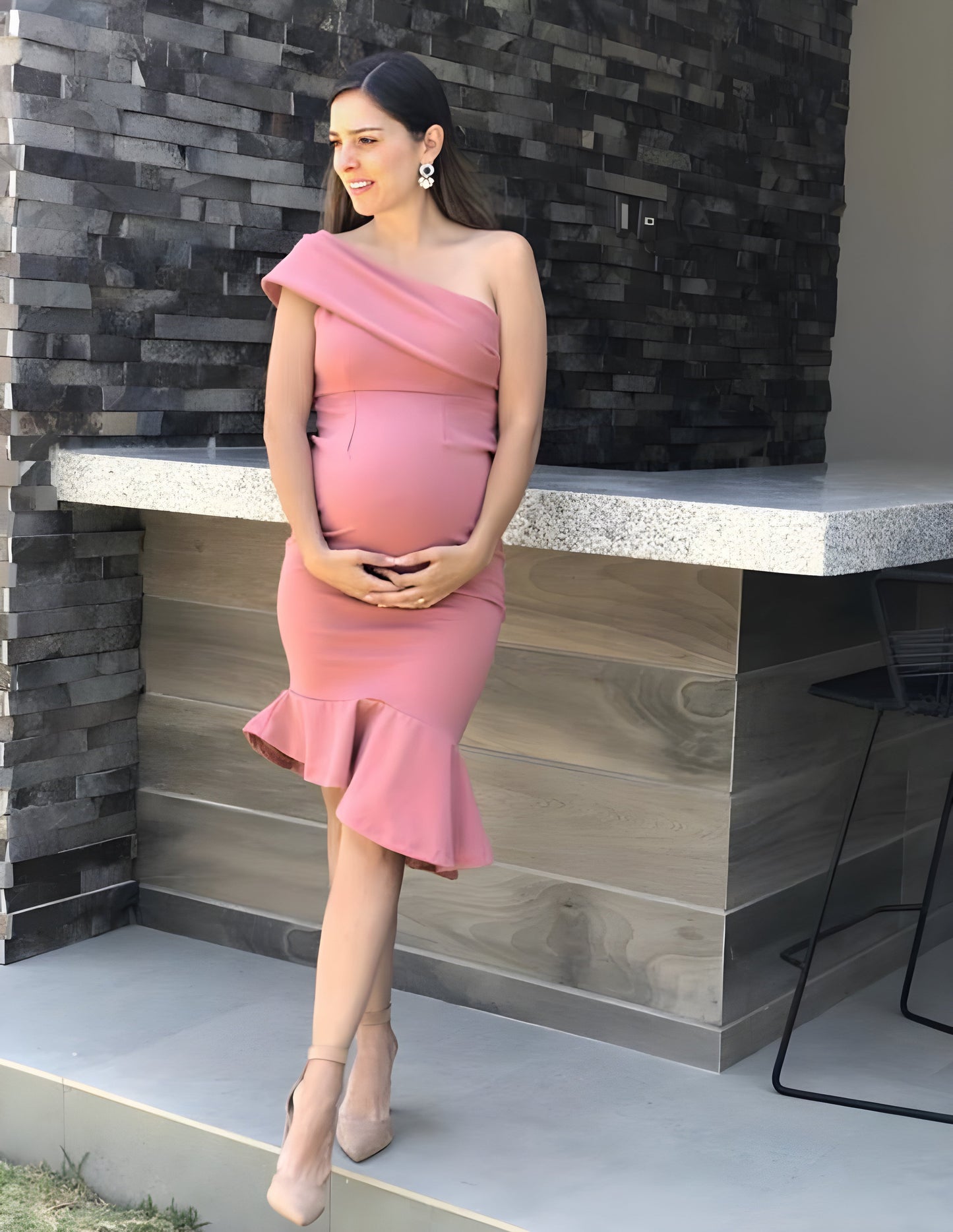Vestido de maternidad María José rosa