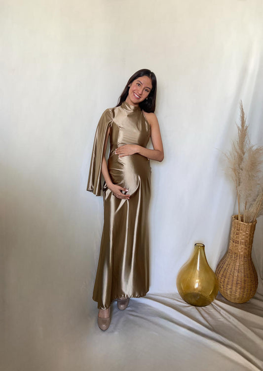 Vestido de maternidad Carola en color oro