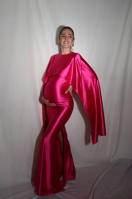 Vestido de maternidad Aline, rosa brilloso