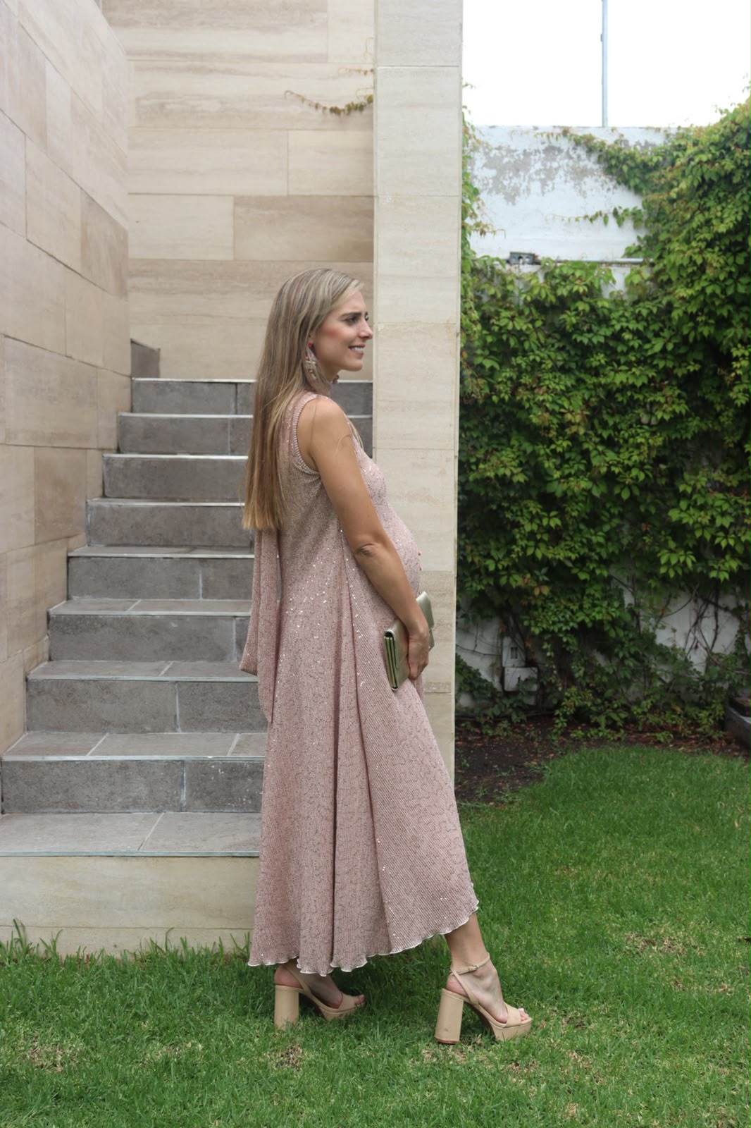 Vestido de maternidad, Sonia lentejuelas beige