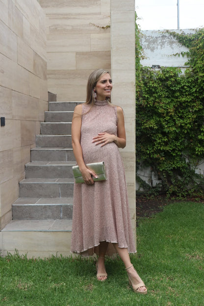 Vestido de maternidad, Sonia lentejuelas beige
