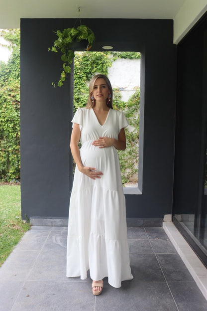 Vestido de maternidad Sofia/Dalia blanco