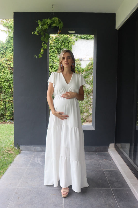 Vestido de maternidad Sofia/Dalia blanco
