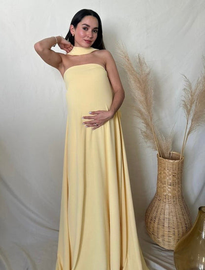 Vestido de Maternidad Adela amarillo claro