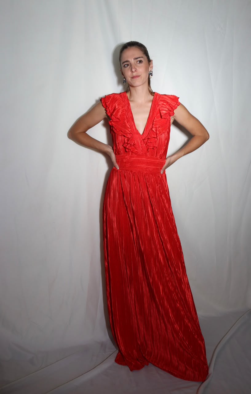 Vestido de maternidad y lactancia Xiomara rojo