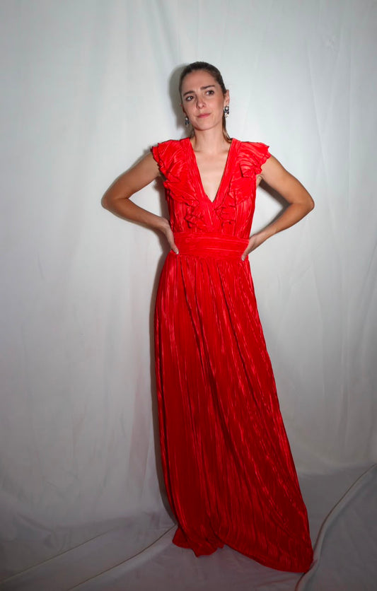Vestido de maternidad y lactancia Xiomara rojo