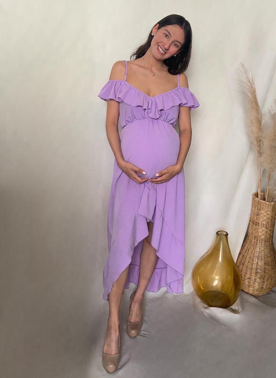 Vestido de maternidad y lactancia, Carlota lila madrid