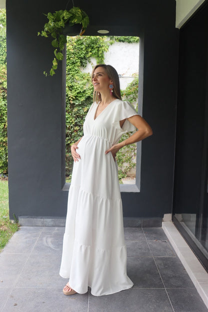Vestido de maternidad Sofia/Dalia blanco