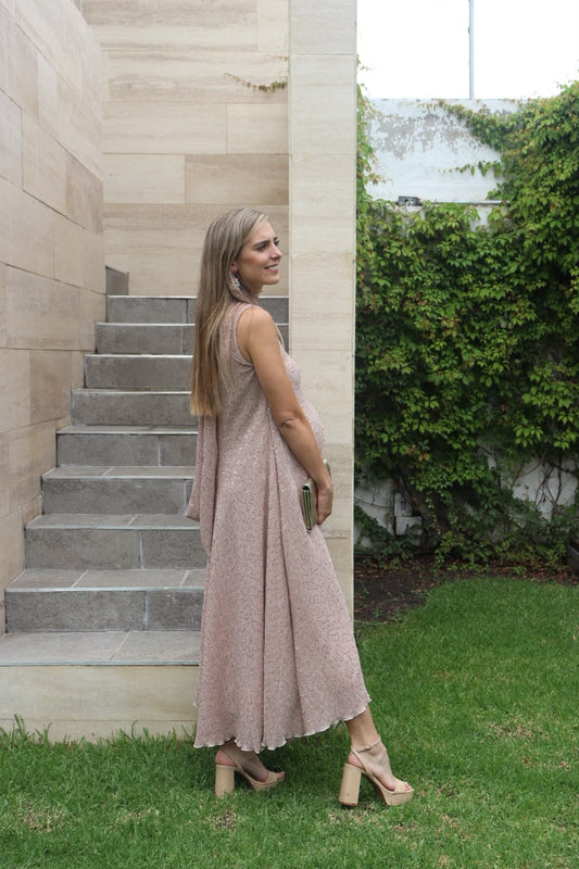 Vestido de maternidad, Sonia lentejuelas beige
