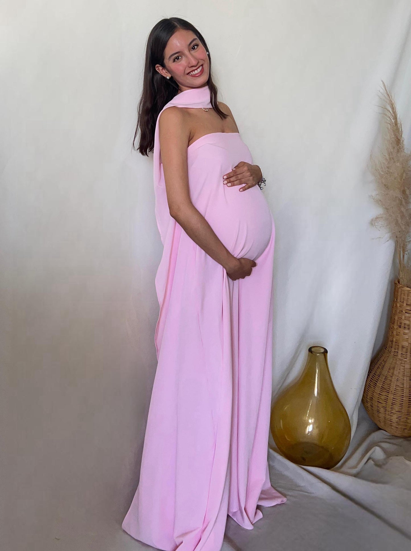 Vestido de Maternidad Adela, rosa clarito