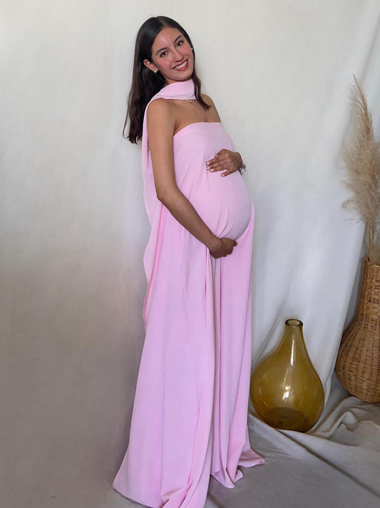 Vestido de Maternidad Adela, rosa clarito