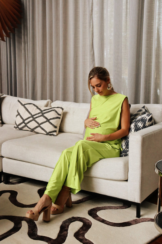 Conjunto de maternidad Mayte verde limón